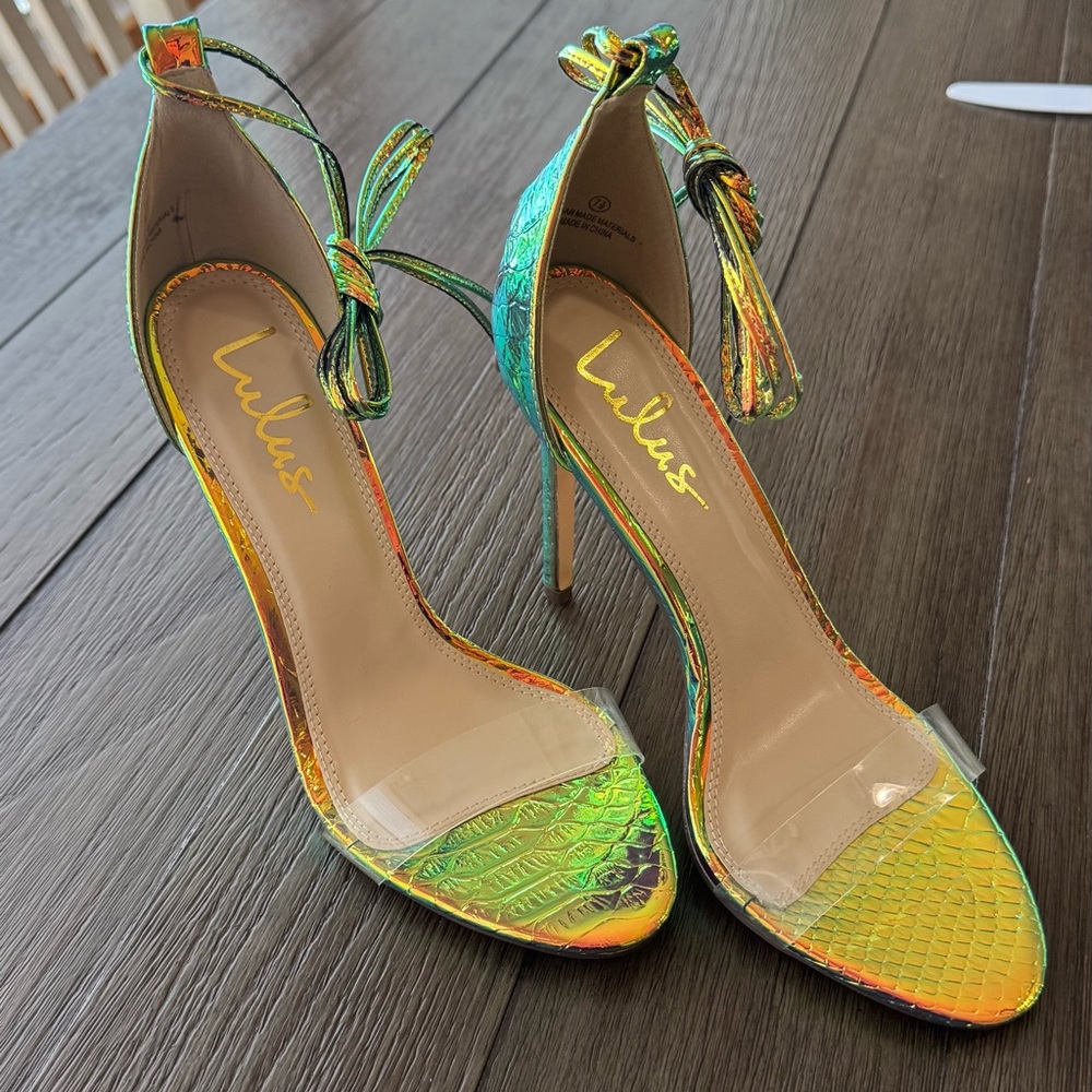 Lulu's Vibrant Multicolor Stiletto Heels